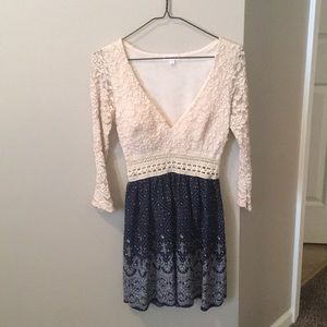 Small lace and blue dress